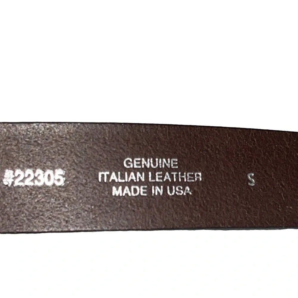 Classic Brown Leather Belt with Silver Buckle